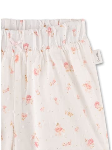 Sanetta Kidswear Szorty w kolorze biało-jasnoróżowym