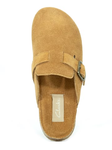 Clarks Leren clogs camel