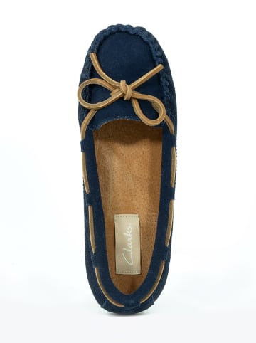 Clarks Leder-Mokassins in Dunkelblau