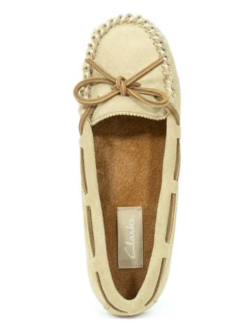 Clarks Leder-Mokassins in Beige