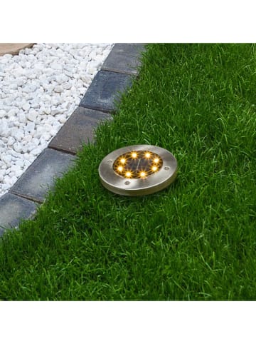 Garden Hero Solar-Bodenleuchte in Silber - (H)13 x Ø 11,5 cm