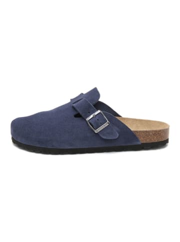 billowy Leder-Clogs in Dunkelblau