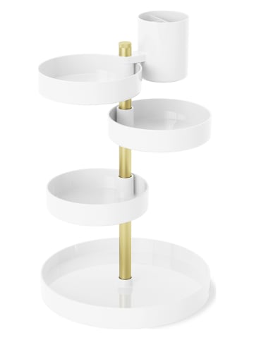 umbra Kosmetik-Organizer ''Pirouette'' in Weiß/ Messing - (H)35 x Ø 23 cm