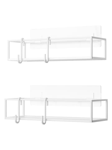 umbra 2er-Set: Duschablagen ''Cubiko'' in Weiß - (B)32 x (H)6 x (T)12 cm