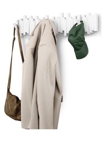 umbra Wandgarderobe ''Sticks 8'' in Weiß - (B)64 x (H)18 x (T)3 cm