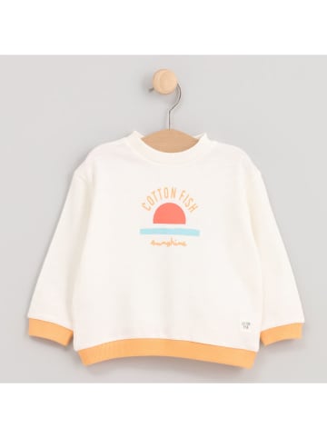 Cotton Fish Sweatshirt in Creme