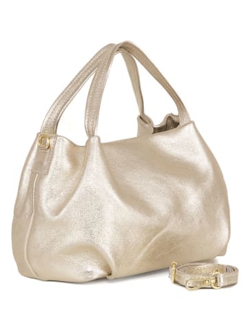 Lia Biassoni Leder-Henkeltasche "Taro" in Gold - (B)28 x (H)25 x (T)18 cm