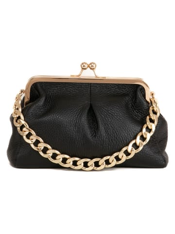Lia Biassoni Leder-Henkeltasche "Ciane" in Schwarz - (B)24 x (H)16 x (T)8 cm