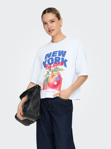 ONLY Shirt in Weiß/ Blau/ Rot