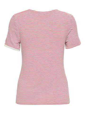 ONLY Shirt in Weiß/ Rot