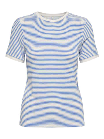 ONLY Shirt in Blau/ Weiß