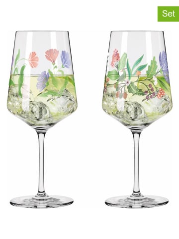 RITZENHOFF 2er-Set: Cocktailgläser "Sommertau Hugo" in Grün/ Blau/ Rosa - 544 ml