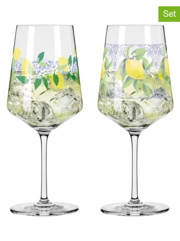 RITZENHOFF Kieliszki (2 szt.) w kolorze żółto-zielonym do koktajli - 544 ml