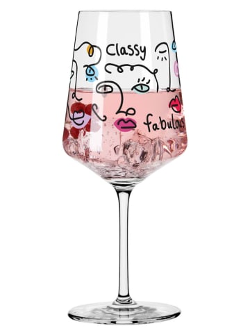 RITZENHOFF Cocktailglas "Online Fashion" in Schwarz/ Hellblau/ Rosa - 544 ml