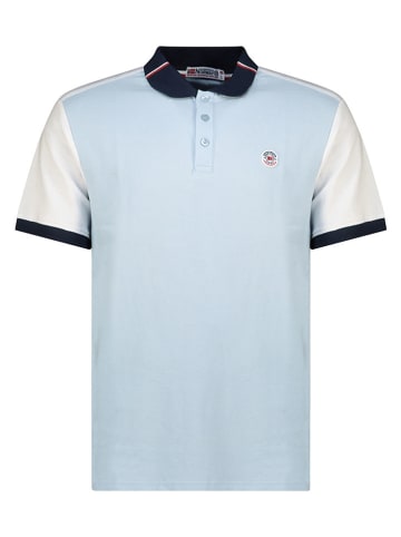 Geographical Norway Koszulka polo "Kedilim" w kolorze biało-błękitnym