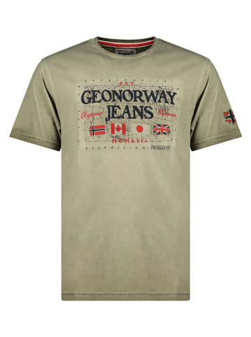 Geographical Norway Koszulka "Jeans" w kolorze khaki