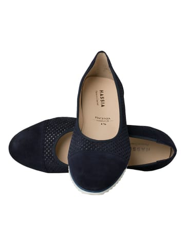 HASSIA Leder-Ballerinas in Dunkelblau