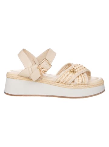 Patrizia Pepe Leren haksandalen beige