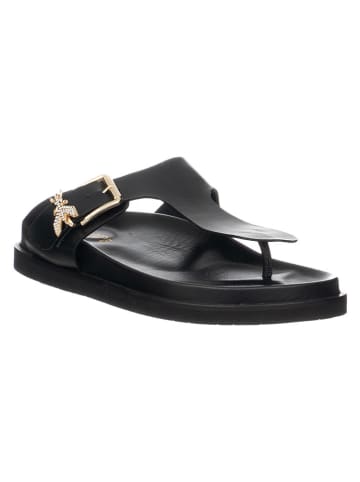 Patrizia Pepe Leren teenslippers zwart