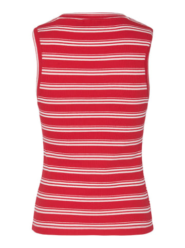 Pieces Top "Tadie" in Rot/Weiß