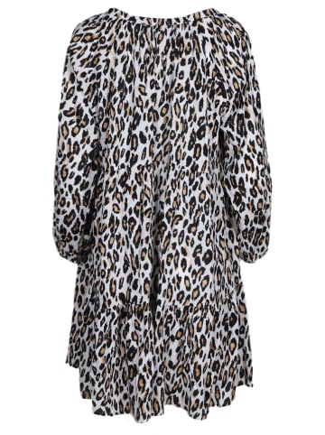 Zwillingsherz Kleid "Tara" in Weiß/ Schwarz/ Hellbraun