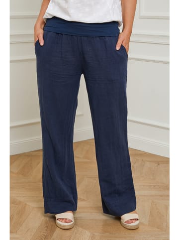 Curvy Lady Leinen-Hose "Valencia" in Dunkelblau