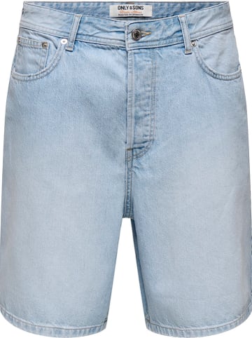 ONLY & SONS Spijkershort "Fade" lichtblauw