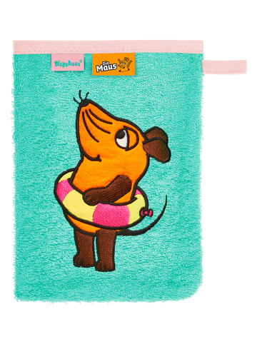 Playshoes Washandje "Die Maus" turquoise