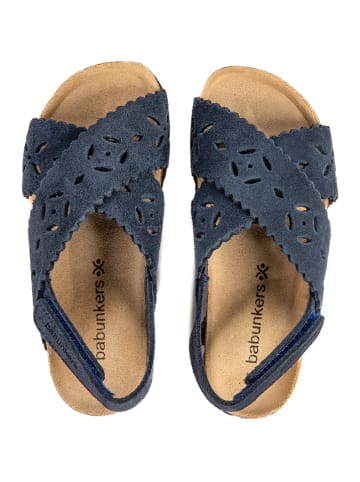 BABUNKERS Family Leren sandalen donkerblauw