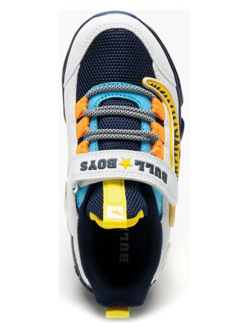 Bull Boys Sneakers "T-Rex Scarpa" wit/donkerblauw/geel
