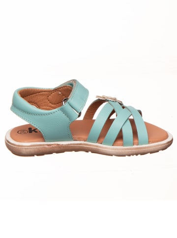 kmins Leder-Sandalen in Türkis