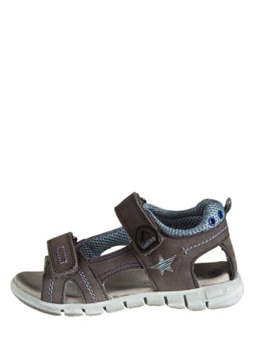 lamino Leren sandalen grijs