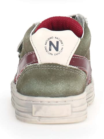 Naturino Leder-Sneakers "Ceonia" in Khaki/ Rot