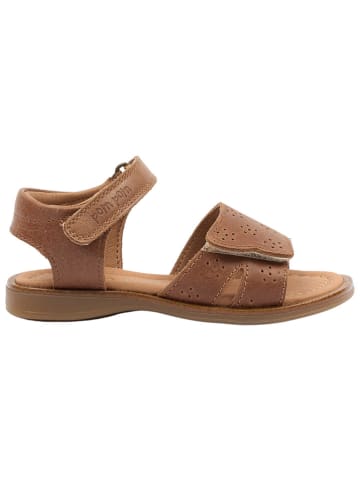 POM POM Leder-Sandalen in Hellbraun