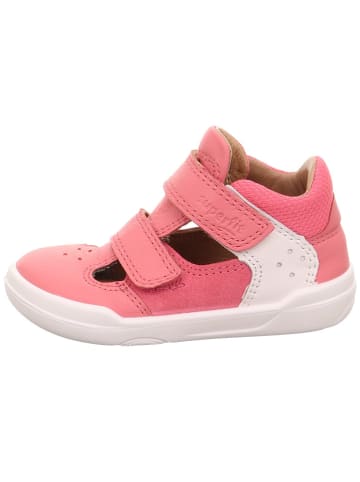superfit Skórzane półsandały barefoot w kolorze różowo-białym