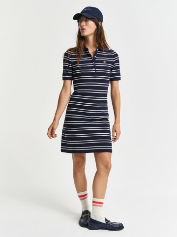 Gant Polokleid in Dunkelblau/ Weiß