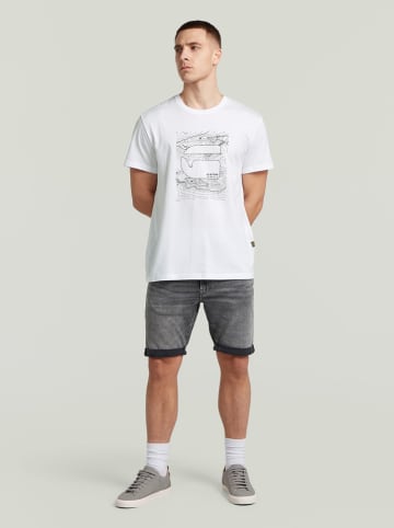 G-Star Szorty dżinsowe "3301" - Slim fit - w kolorze szarym