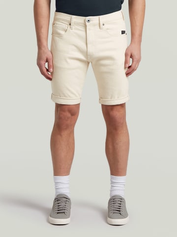 G-Star Szorty dżinsowe "3301" - Slim fit - w kolorze kremowym