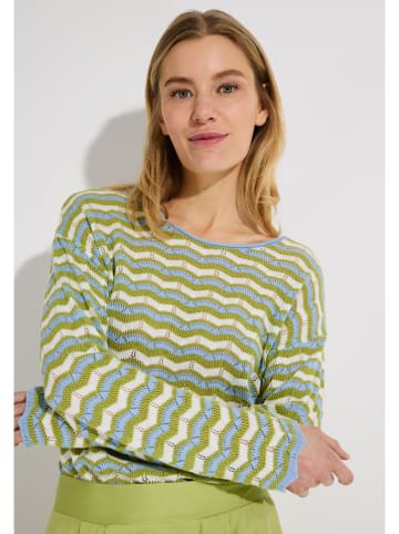 More & More Sweter w kolorze zielono-białym