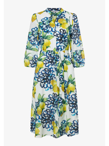 More & More Jurk donkerblauw/geel
