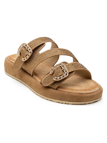Foreverfolie Pantoletten in Camel
