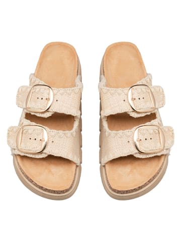 C'M Pantoletten in Beige
