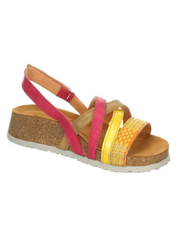 Think! Leren sandalen "Koak" geel/roze