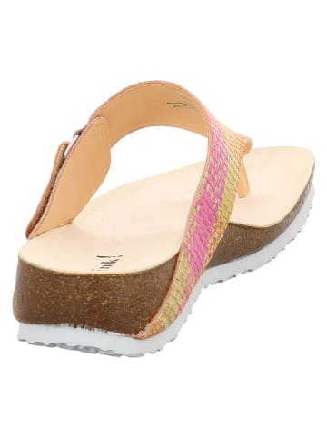 Think! Leder-Zehentrenner "Julia" in Gelb/ Orange/ Pink