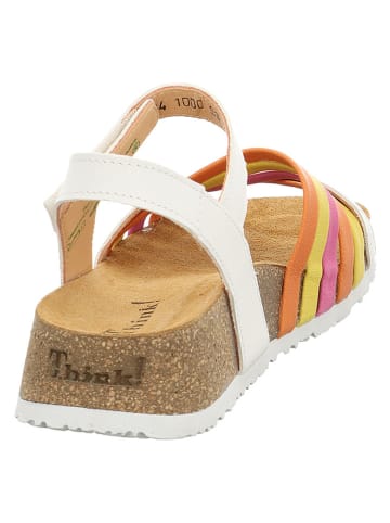 Think! Leder-Sandalen "Koak" in Weiß/ Bunt
