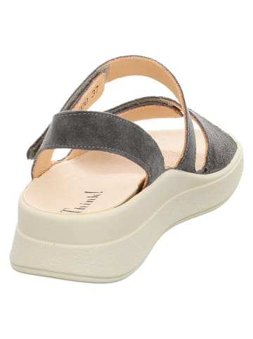 Think! Leren sandalen "Meggie" antraciet