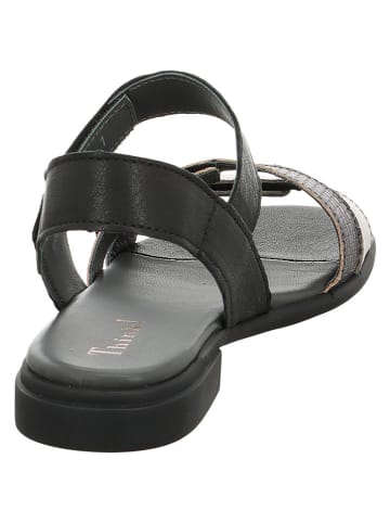 Think! Leder-Sandalen "Kamaa" in Grau/ Schwarz/ Weiß