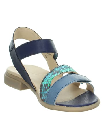 Think! Leder-Sandalen "Kamaa" in Dunkelblau/ Hellblau/ Türkis