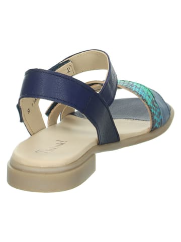 Think! Leder-Sandalen "Kamaa" in Dunkelblau/ Hellblau/ Türkis