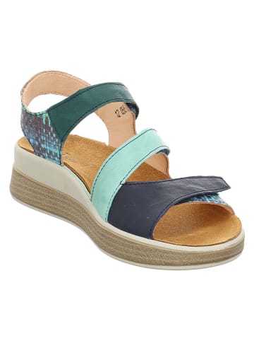Think! Leren sandalen "Meggie" turquoise/groen/donkerblauw